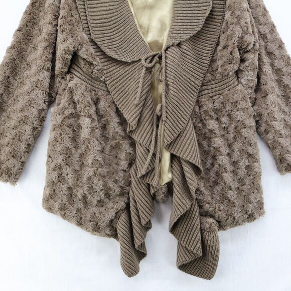 Avalin Waterfall Chunky Knit Cowl Neck Sweater Women's XL Green Gothic Gorpcore - Picture 3 of 10